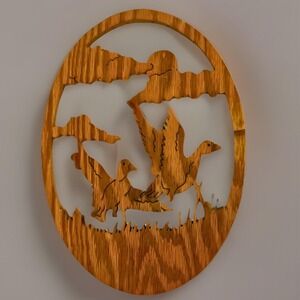 Vintage Wooden Duck Wall Art Hand Cut Birds, Rustic Cabin Decor